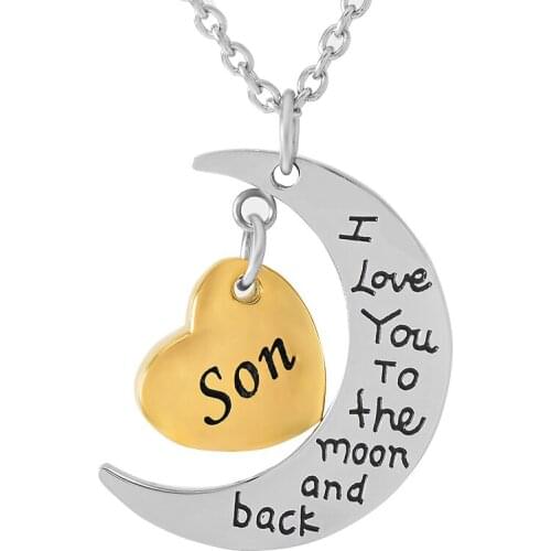 IJD9468 Son/Daughter Heart Charm Moom Cremation Urn Pendant Necklace Stainless Steel Memorial Ashes Keepsake Urn Jewelry
