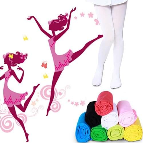2019 Spring Candy Color Kids Pantyhose Ballet Dance Tights for Girls Stocking kids Velvet Solid White Pantyhose Girls Tights