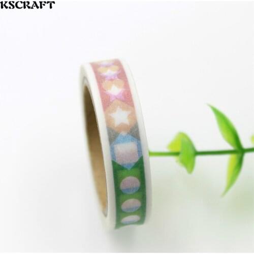 KSCRAFT 10mm*5m Adhesive Tape for Scrapbooking DIY Craft Sticky Deco Masking Japanese Paper Washi Tape star