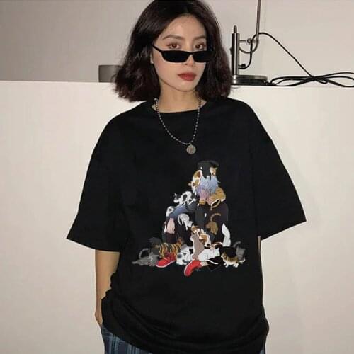 Hot My Hero Academia Funny Cartoon T Shirt Women Men Fashion Shigaraki Tomura Pet T-shirt Japanese Anime Tshirt Hip Hop Top Tees