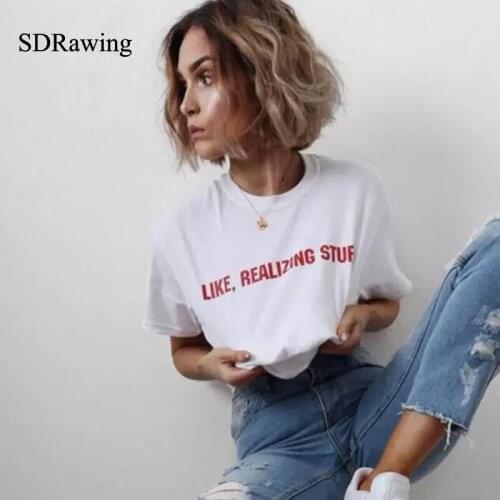 Fashion like realizing stuff red Print Women tshirt Cotton Casual Funny t shirt For Lady Girl Top Tee Hipster Tumblr Drop Ship