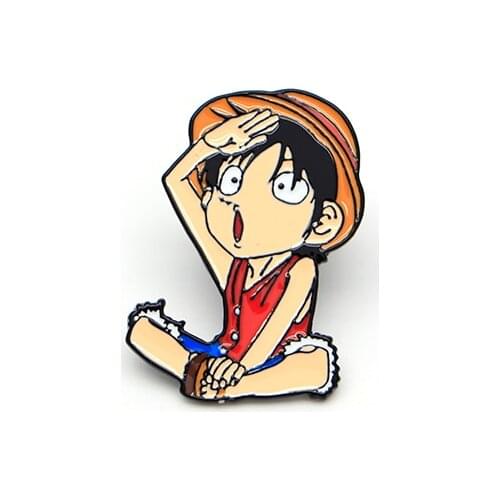 Cartoon Anime Brooches Luffy Enamel Pin for Boys Lapel Pin Hat/bag Pins Denim Jacket Shirt Women Brooch Badge S49