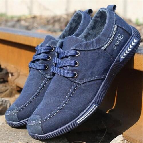 NEW Canvas Men Shoes Denim Lace-Up Men Casual Shoes Plimsolls Breathable Male Footwear Spring Autumn Men Sneakers Size 39-46