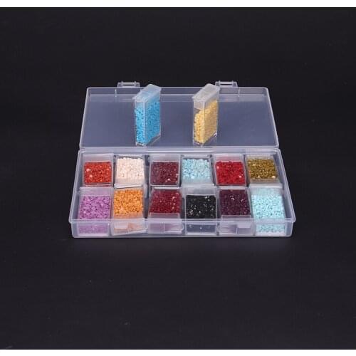 Diamond Painting Tools Accessories Beads Container Rhinestone Diamond Embroidery Stone Storage 12pcs Convenience Box