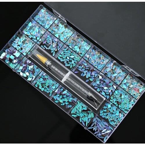 1000Pcs 20types Big Crystal Nail Rhinestones for Nails Non Hotfix Nail Gems with +1Pc Dual-end RhinestonesTool (Pink crystals)