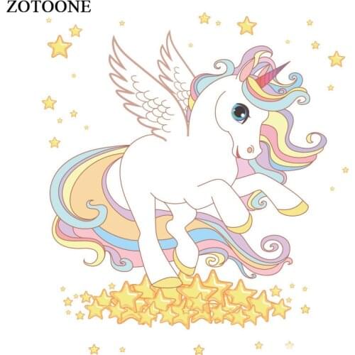 ZOTOONE Iron on Big Size Unicorn Patches Animal Stickers Patches for Clothing T-shirt Heat Transfers DIY Accessory Appliques E