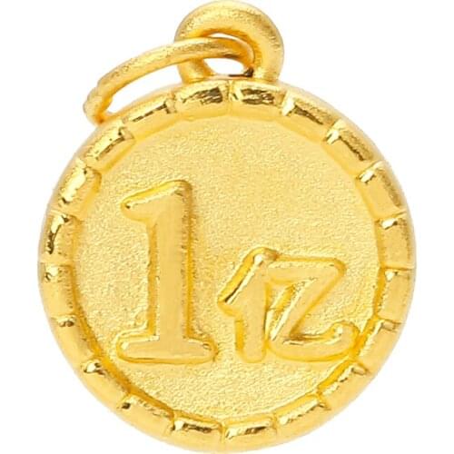 New Arrival 24K Yellow Gold Pendant Women 999 Gold Round Necklace Pendant