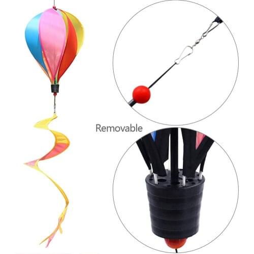 Wholesale Hot Air Balloon Outdoor Rainbow Wind Rotation Windmill Wedding Decoration Happy Birthday for Home Decoration