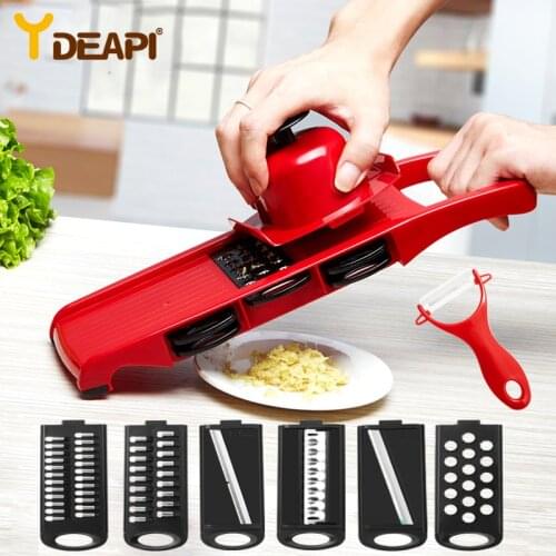YDEAPI Vegetable Cutter Grater for Vegetables Slicers Shredders Multi Slicer Peeler Carrot Fruit 6 in 1 Gadgets Vegetable Tools