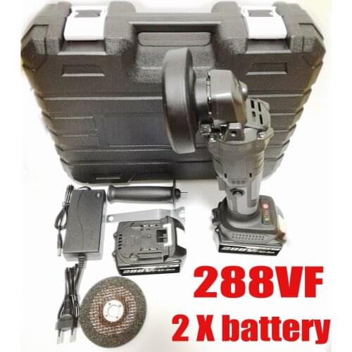 Rechargeable cordless Angle Grinder Impact angle grinder brushless angle grinder with two 288Vf lithium batteries