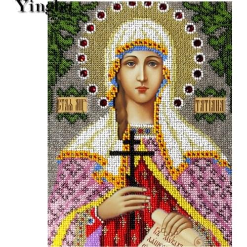 New year gift 3d diy Diamond Embroidery Religion Mosaic Icons holy Virgin lady Painting Cross-Stitch Kits Beadwork Needlework