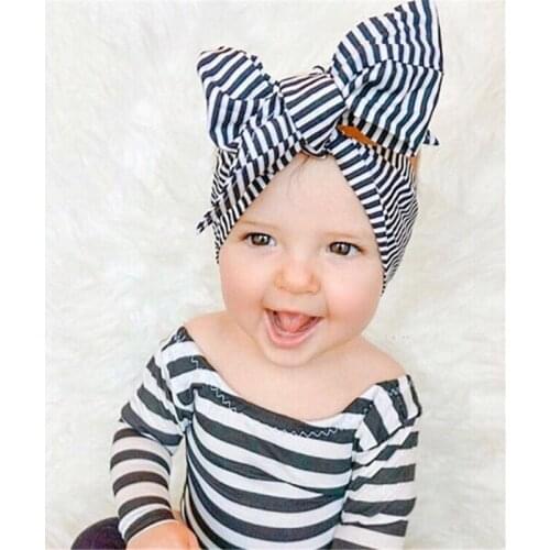 Headband Children DIY hair bands baby baby tiara bow hair accessories white polka dots turban