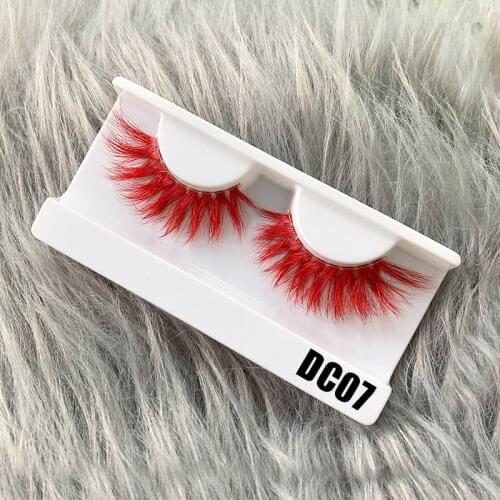 Rainsin Colored Mink Eyelashes Makeup Rainbow Red Green Pink Brown Handmade Lash Tray In Stock Packaging Box Beauty Bulk