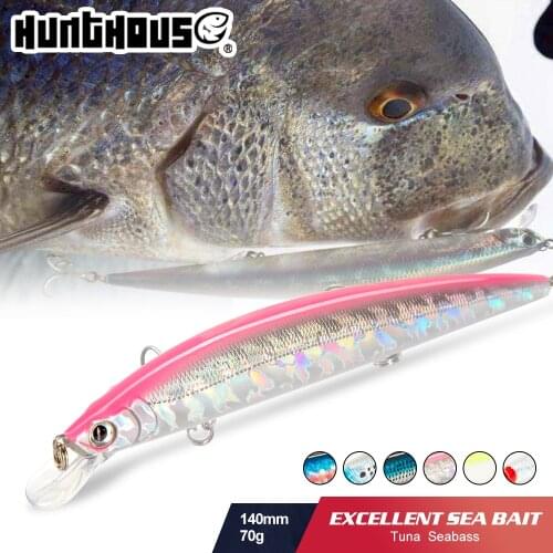 Hunthouse fishing tide slim minnow lure floating 148mm 22.8g isca sea bass wobblers hard bait leurre brochet for fishing