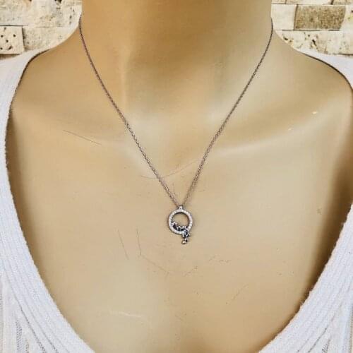 Happiness Necklace 925 Sterling Silver Necklace Women Girls Gift Jewelry Accessories Fashion Handmade Elegant Chain