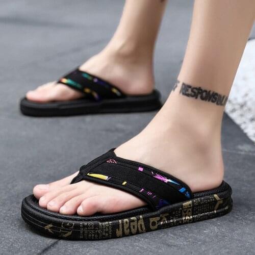 Flip flop mens fashion mens personality outdoor beach, Korean style cool slippers