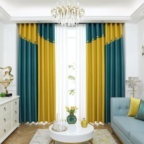 Nordic Curtains Blackout Curtains for Bedroom Living Room Study Bay Window Shade Classical Sheer Curtain Home Decoration