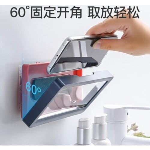 Waterproof mobile phone box without hole wall hanging touch screen mobile phone bracket