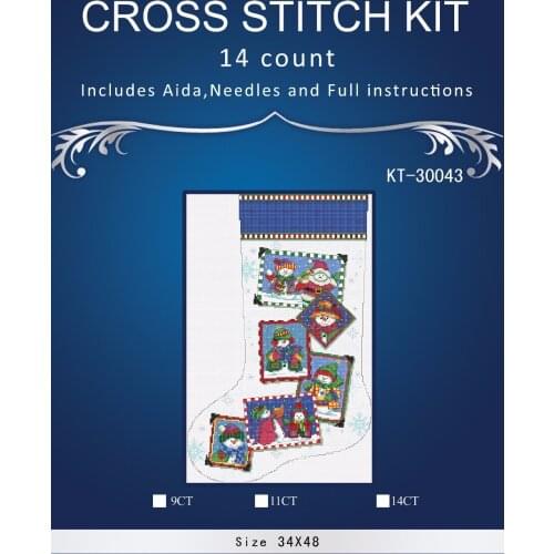 Top Quality Lovely Hot Sell Counted Cross Stitch Kit Old World Holiday Ornaments Similar DMC kt-30042 christmas sock 10