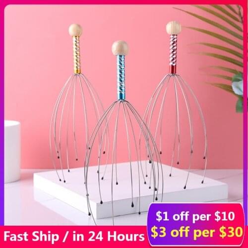 1PC Claw Massager Body Massager Octopus Head Scalp Neck Equipment Stress Release Relax Massage Relief Head Care Massage Random