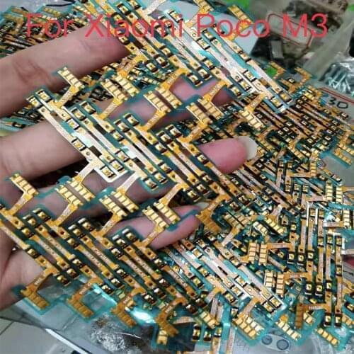 1pcs New Compatible For Xiaomi Poco X3 NFC / Poco M3 Power Button On Off Volume Switch Connector Flex Cable