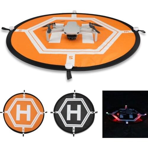 21.65inch RC Quadcopter Nylon Helipad With 4 LED Light Round Foldable Portable Drone Landing Pad Accessories For DJI Mavic Mini