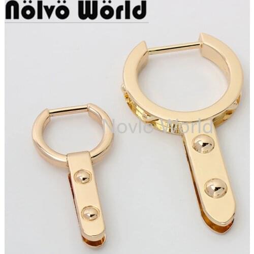 5-25pairs 2 sizes gold color 20mm 32mm inner key shape zinc alloy bag hanger strap connector buckle for chain bag accessories