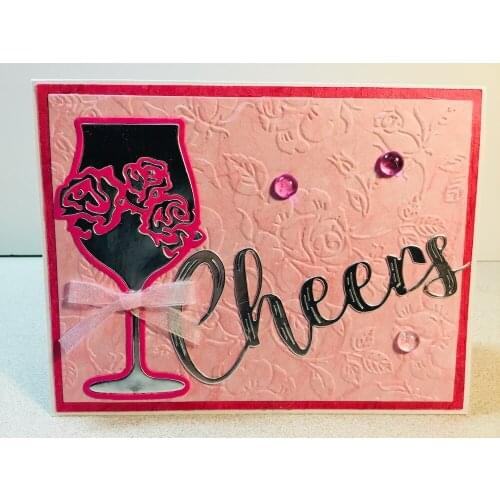 Die Cut METAL CUTTING DIE wine cup glass cheer rose Alinacraft Scrapbooking paper craft album card punch knife art cutter die