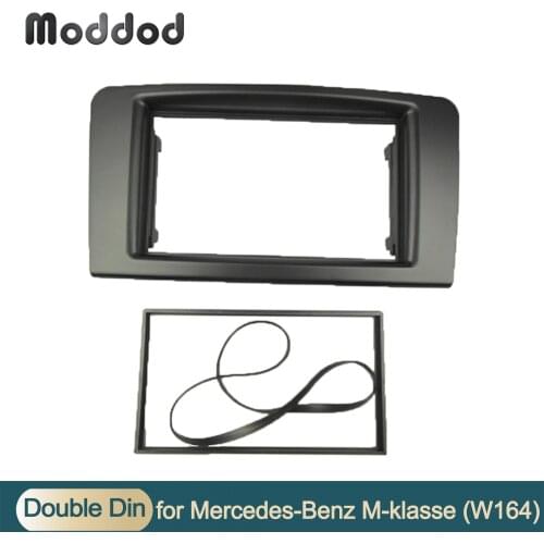 Car Radio fascia for Benz ML Class W164 GL Class X164 B200 Double Din Stereo Panel Dash Mounting Kit Frame Installation Trim