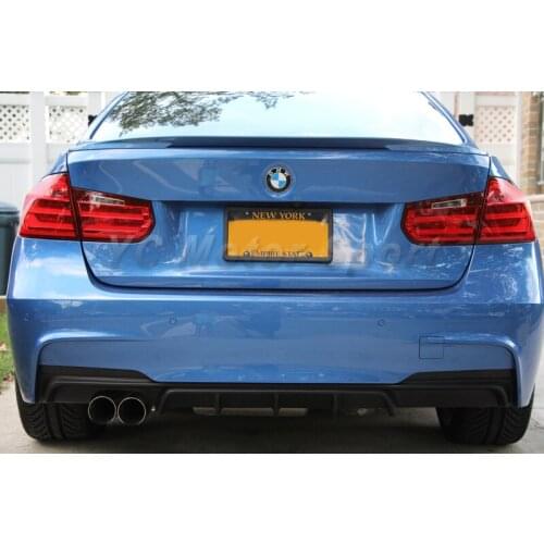 Car Accessories FRP Fiber Glass P Style Single Exhaust Rear Diffuser Fit For 2012-2014 3 Series F30 F35 F31 M-Sport Bumper
