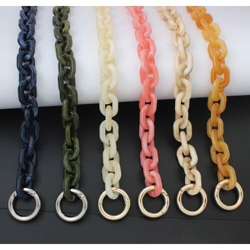 1-5pcs 6 colors 30-120cm Super Polished Well Resin Chain Gold /Silver Metals Purse Handmade Bag Shoulder Strap in Carabiners