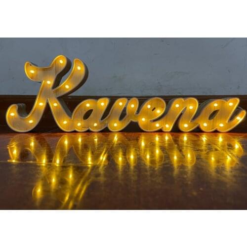 Custom Wooden name LED light sign door cover night bedroom decoration wall decoration