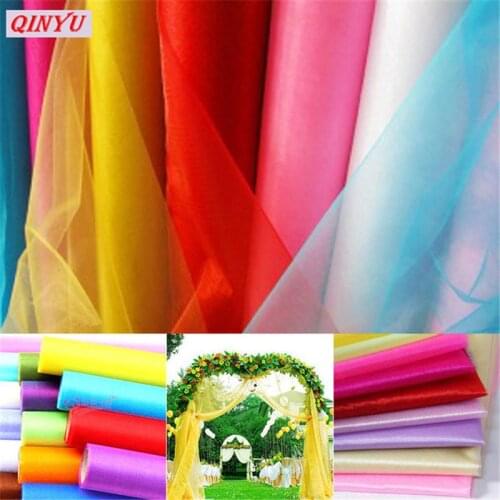 5-10M Sheer Organza tulle fabric Wedding Tulle Roll For Ceremony Party Rustic Wedding Decor DIY Wedding Organza Chair Sashes 5z