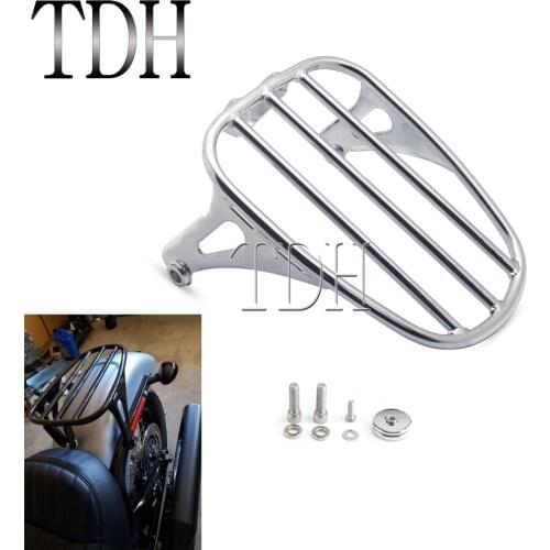 For Harley 2018-2021 Softail Slim Fat Bob FXBB FLSL Steel Chrome Luggage Carrier Motorcycle Solo Seat Luggage Rack Support Shelf