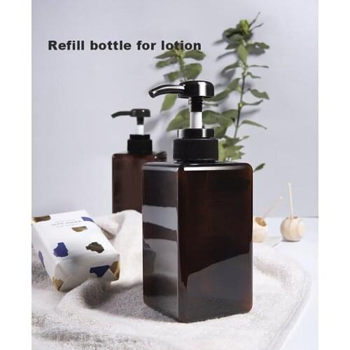 Empty Pump Bottle 280/450ML Square Liquid Soap Dispensers Shampoo Lotion Shower Gel Essential Oils Hand Sanitizer Dispensers