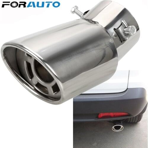 FORAUTO 1PCS Stainless Steel Car Exhaust Muffler Tail Muffler Universal Round Car Exhaust Tail Pipe Car Accessories