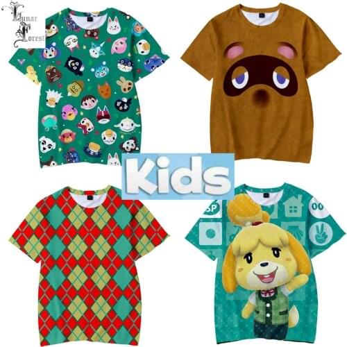 Cute Animal Crossing 3D Printing Boys and Girls T-shirt Kids Summer Round Neck Short Sleeve Funny Game Baby Unisex T-shirt