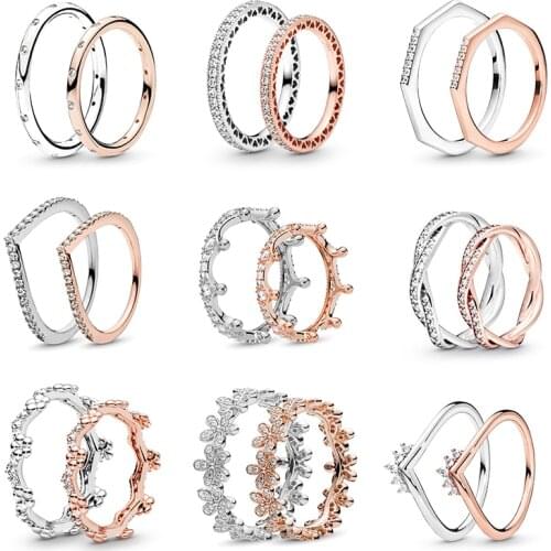 BAOPON Silver Plated Ring Sparkling Bow Knot Stackable Rings Cubic Zirconia for Women Men Gift Brand Jewelry Special Offer