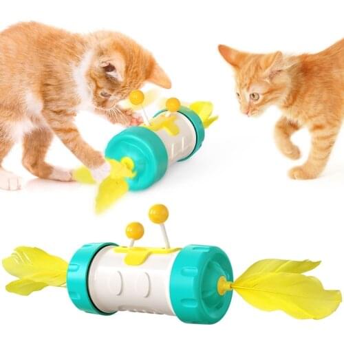 Creative Cat Toys Feather Tumbler Cat Interactive Pet Toys Non-toxic Cat Chasing Exercising Balanced Car Pet Products