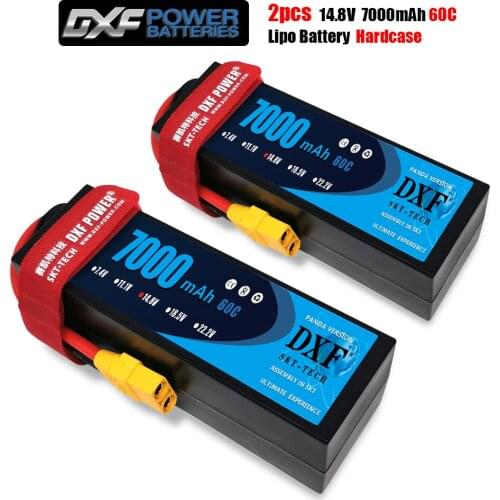 DXF 7000mAh 14.8V 60C/120C Lipo Battery Hardcase Deans/XT60/XT90/EC5/XT150 Plug For 1/8 1/10 Buggy Tuggy RC Car Truck Off Road