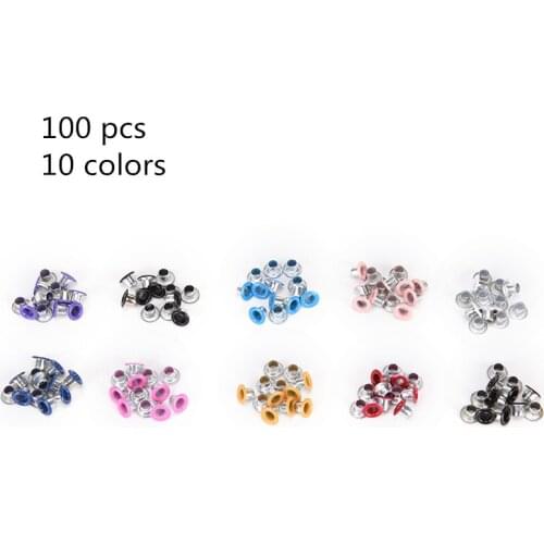 100pcs Hole 3mm Metal Eyelets For Leathercraft DIY Scrapbooking Shoes Belt Cap Bag Tags Clothes Rivets Accessories