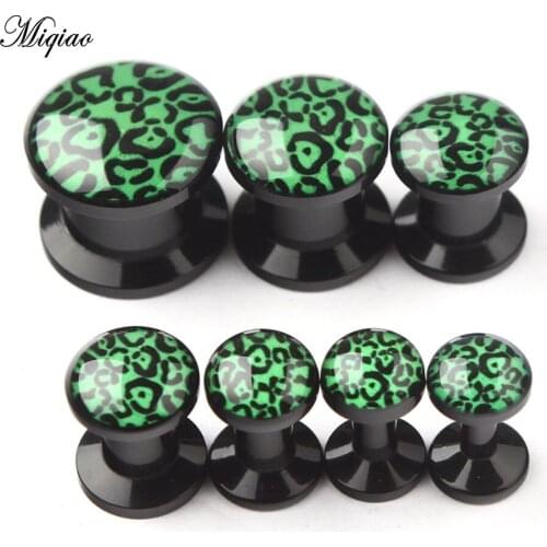 Miqiao Hot Selling Acrylic Leopard Ear Amplifier Ear Pin Ear Piercing Jewelry Dropping Oil ear plugs