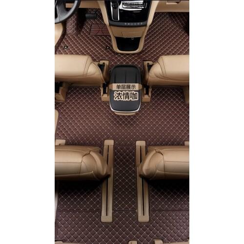 MPV Leather Car floor mats carpet for Odyssey Viano Sienna Avanza Note Innovia GL8 GL6 custom fit