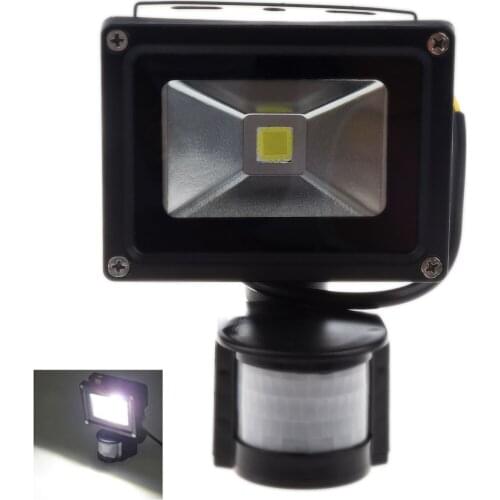 PIR Motion Sensor Security Wall Pure White LED Waterproof Flood Light Lamp 10W