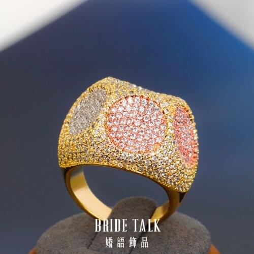 Bride Talk Luxury Chunky Ring Ball Shape Cubic Zircon Fashion Gorgeous High Quality Jewelry New Women Big Rings 2021