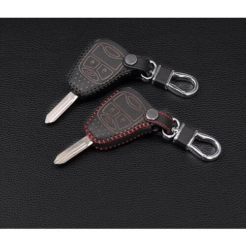 Latest high quality handmade leather key cover for Jeep Wrangler for Jeep Compass for Jeep Free 3 button remote control starline