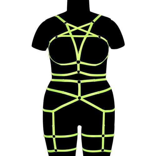 Pentagram Harness For Busty Women Goth Accessories Cage Bdsm Plus Size Lingerie Set Punk Cosplay Sexy Festival Rave Clothing