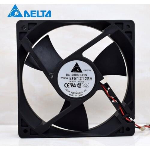 Genuine 12025 12V EFB1212VH 12CM 12V 0.75A 120MM four-wire chassis large air volume fan 3 leaves