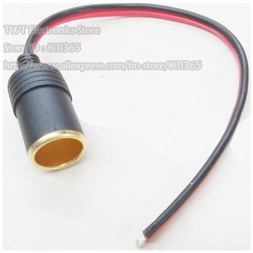 Golden Plated Copper 12V Car Cigar Cigarette Lighter Female Socket Plug Connector Cable/Free shipping/10PCS
