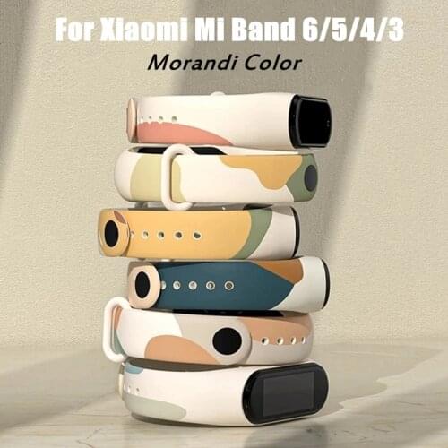 For Xiaomi Mi Band 6 5 4 3 Strap Morandi Color Silicone Bracelet Replacement Wristbands for Mi Band 6 5 Amazfit Band5 Strap